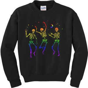 Goth Dancing Skeleton Gay Lesbian LGBT Pride For Halloween Kids Sweatshirt