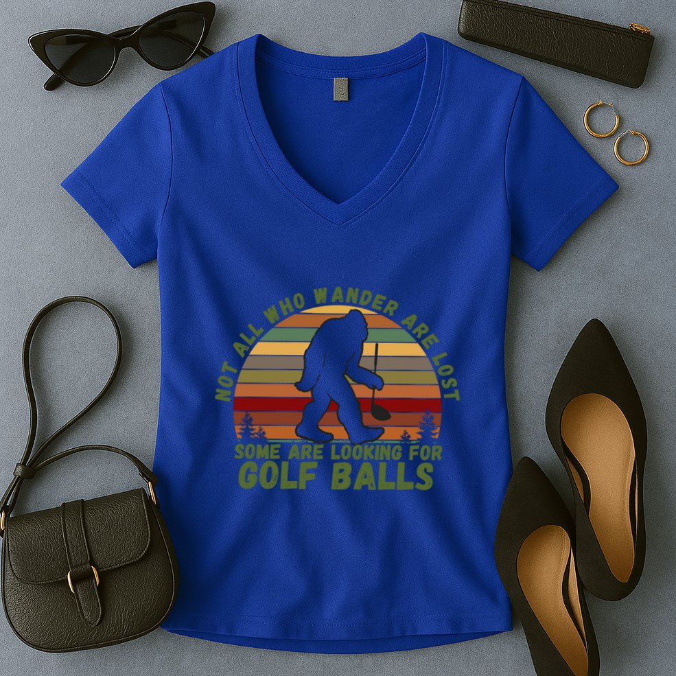 Gift Dventure Seeker Gift Idea Looking For Golf Balls Cute Gift Women's V-Neck T-Shirt