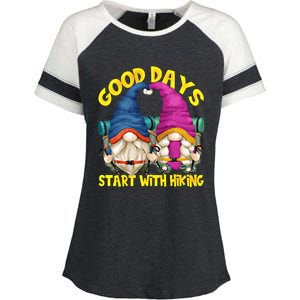 Good Days Start With Hiking Camping Couple For Hiker Mom Cute Gift Enza Ladies Jersey Colorblock Tee