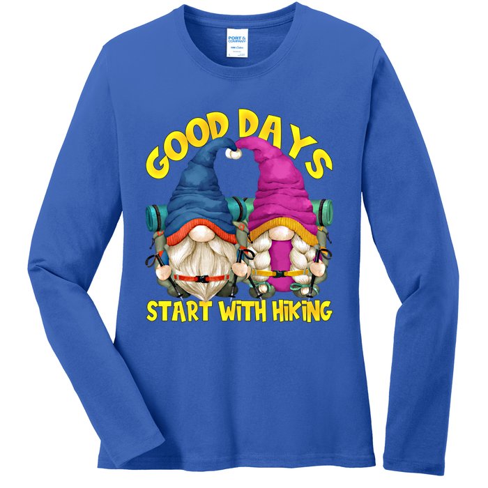 Good Days Start With Hiking Camping Couple For Hiker Mom Cute Gift Ladies Long Sleeve Shirt