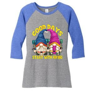 Good Days Start With Hiking Camping Couple For Hiker Mom Cute Gift Women's Tri-Blend 3/4-Sleeve Raglan Shirt