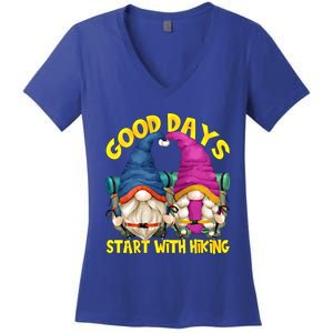 Good Days Start With Hiking Camping Couple For Hiker Mom Cute Gift Women's V-Neck T-Shirt