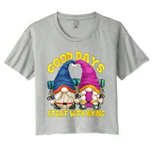 Good Days Start With Hiking Camping Couple For Hiker Mom Cute Gift Women's Crop Top Tee