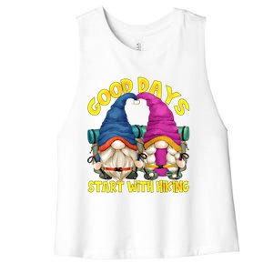 Good Days Start With Hiking Camping Couple For Hiker Mom Cute Gift Women's Racerback Cropped Tank