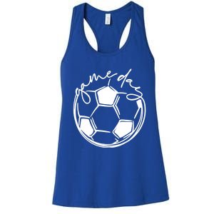 Game Day Sports Parent Soccer Mom Cute Gift Women's Racerback Tank