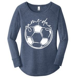 Game Day Sports Parent Soccer Mom Cute Gift Women's Perfect Tri Tunic Long Sleeve Shirt