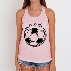 Game Day Sports Parent Soccer Mom Cute Gift Women's Knotted Racerback Tank