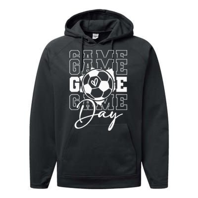 Game Day Soccer funny sport lovers  Performance Fleece Hoodie