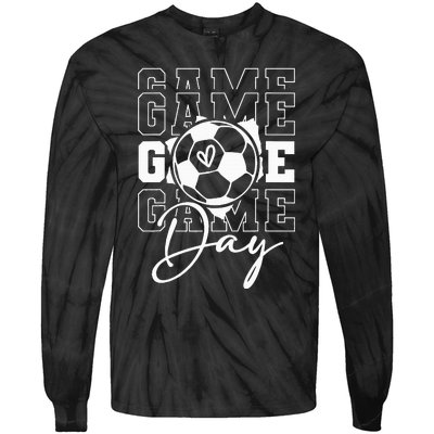 Game Day Soccer funny sport lovers  Tie-Dye Long Sleeve Shirt