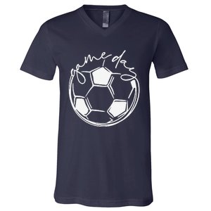 Game Day Sports Parent Soccer Mom V-Neck T-Shirt