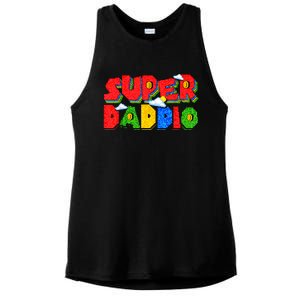 Gamer Dad Super Daddio Fathers Day Funny Gift From Kids Ladies PosiCharge Tri-Blend Wicking Tank