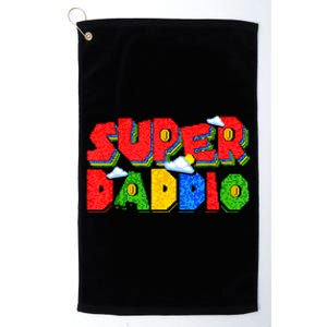 Gamer Dad Super Daddio Fathers Day Funny Gift From Kids Platinum Collection Golf Towel