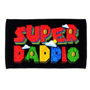 Gamer Dad Super Daddio Fathers Day Funny Gift From Kids Microfiber Hand Towel