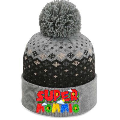 Gamer Dad Super Daddio Fathers Day Funny Gift From Kids The Baniff Cuffed Pom Beanie