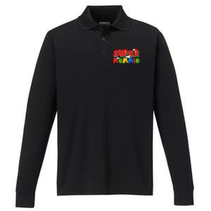 Gamer Dad Super Daddio Fathers Day Funny Gift From Kids Performance Long Sleeve Polo