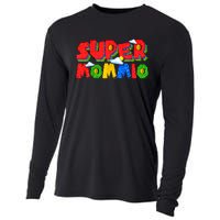 Gamer Dad Super Daddio Fathers Day Funny Gift From Kids Cooling Performance Long Sleeve Crew