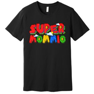 Gamer Dad Super Daddio Fathers Day Funny Gift From Kids Premium T-Shirt