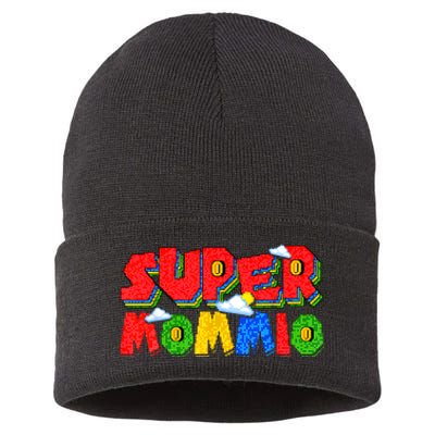 Gamer Dad Super Daddio Fathers Day Funny Gift From Kids Sustainable Knit Beanie