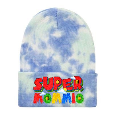 Gamer Dad Super Daddio Fathers Day Funny Gift From Kids Tie Dye 12in Knit Beanie