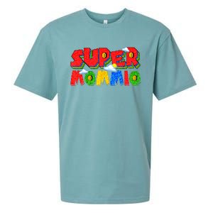 Gamer Dad Super Daddio Fathers Day Funny Gift From Kids Sueded Cloud Jersey T-Shirt