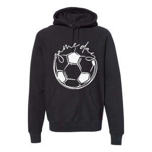 Game Day Soccer Leopard Print  Girls Soccer Premium Hoodie