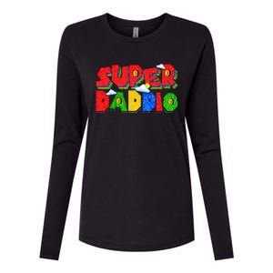 Gamer Dad Super Daddio Fathers Day Funny Gift From Womens Cotton Relaxed Long Sleeve T-Shirt