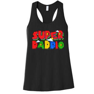 Gamer Dad Super Daddio Fathers Day Funny Gift From Women's Racerback Tank