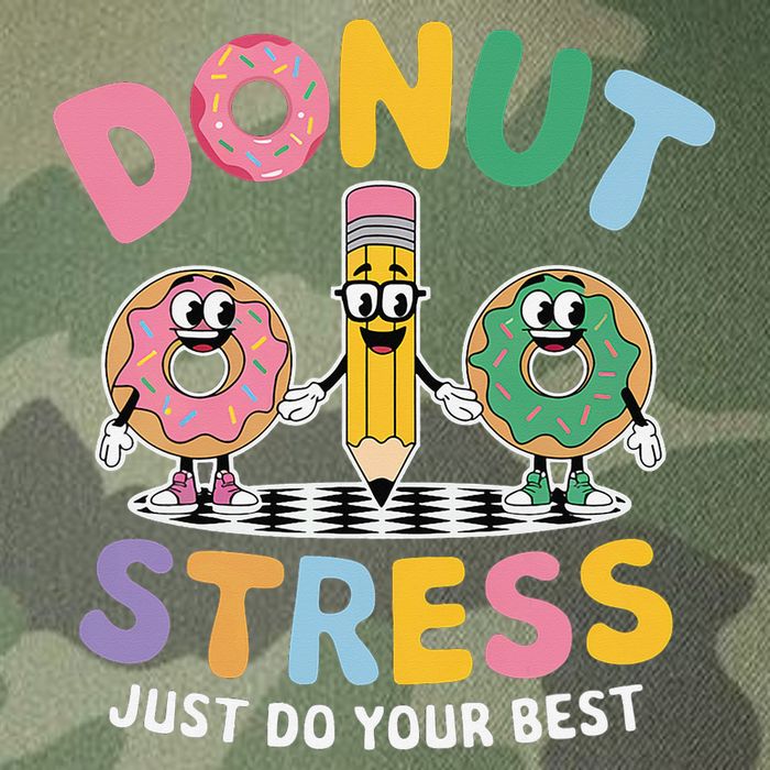 Groovy Donut Stress Just Do Your Best Testing Day Teachers Legacy Tie Dye Trucker Hat