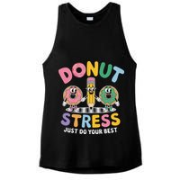 Groovy Donut Stress Just Do Your Best Testing Day Teachers Ladies PosiCharge Tri-Blend Wicking Tank