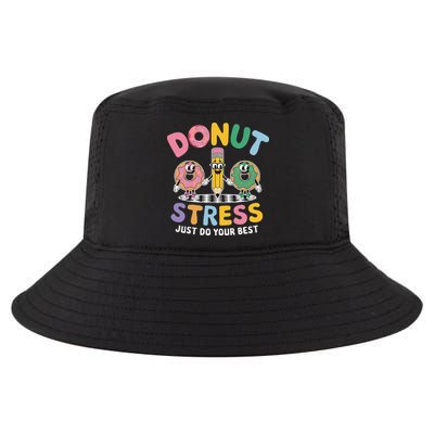 Groovy Donut Stress Just Do Your Best Testing Day Teachers Cool Comfort Performance Bucket Hat