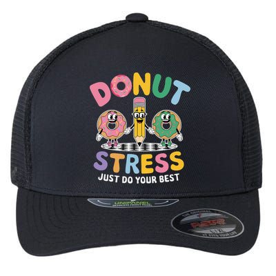 Groovy Donut Stress Just Do Your Best Testing Day Teachers Flexfit Unipanel Trucker Cap
