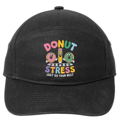 Groovy Donut Stress Just Do Your Best Testing Day Teachers 7-Panel Snapback Hat
