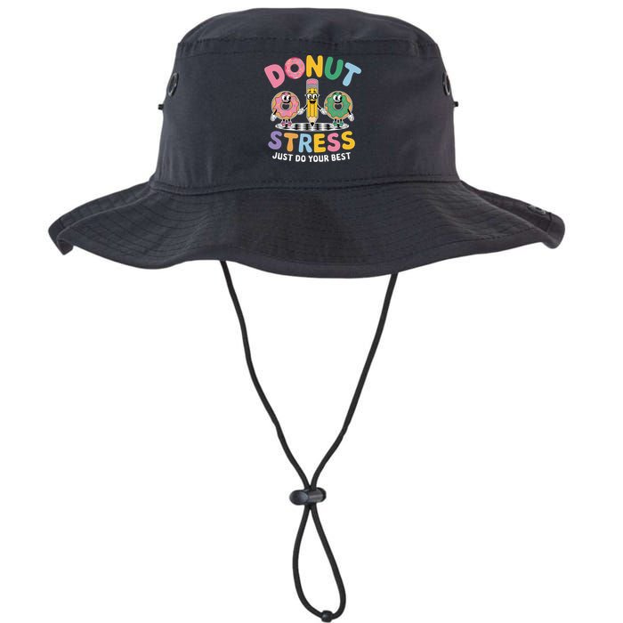 Groovy Donut Stress Just Do Your Best Testing Day Teachers Bucket Hat