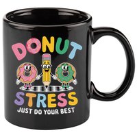 Groovy Donut Stress Just Do Your Best Testing Day Teachers 11oz C Handle Ceramic Mug