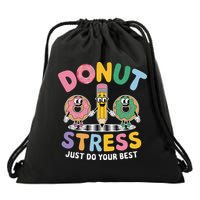 Groovy Donut Stress Just Do Your Best Testing Day Teachers Drawstring Bag