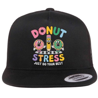 Groovy Donut Stress Just Do Your Best Testing Day Teachers Flatbill Hat