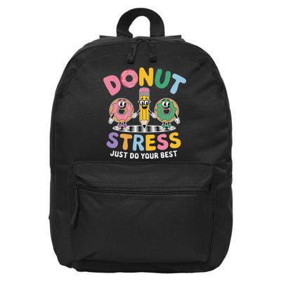 Groovy Donut Stress Just Do Your Best Testing Day Teachers 16 in Basic Backpack