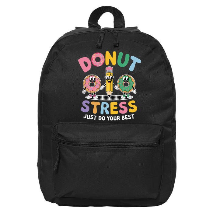 Groovy Donut Stress Just Do Your Best Testing Day Teachers 16 in Basic Backpack