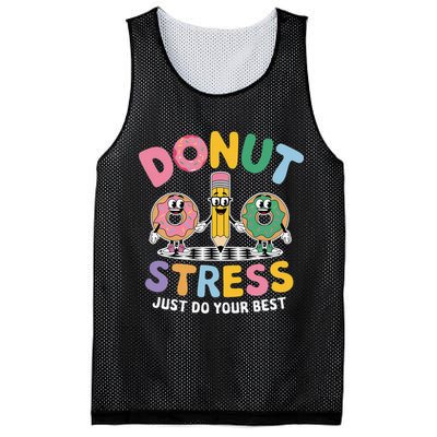 Groovy Donut Stress Just Do Your Best Testing Day Teachers Mesh Reversible Basketball Jersey Tank