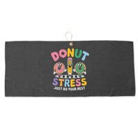 Groovy Donut Stress Just Do Your Best Testing Day Teachers Large Microfiber Waffle Golf Towel