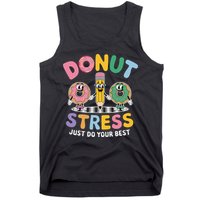 Groovy Donut Stress Just Do Your Best Testing Day Teachers Tank Top