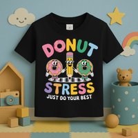 Groovy Donut Stress Just Do Your Best Testing Day Teachers Toddler T-Shirt