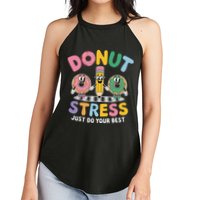 Groovy Donut Stress Just Do Your Best Testing Day Teachers Women's Perfect Tri Rocker Tank