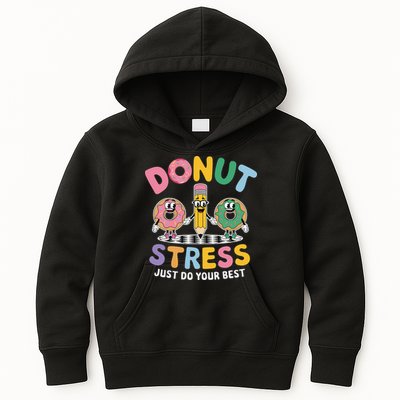 Groovy Donut Stress Just Do Your Best Testing Day Teachers Kids Hoodie