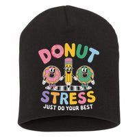 Groovy Donut Stress Just Do Your Best Testing Day Teachers Short Acrylic Beanie