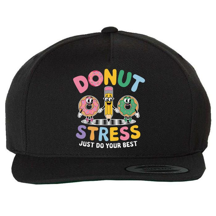 Groovy Donut Stress Just Do Your Best Testing Day Teachers Wool Snapback Cap