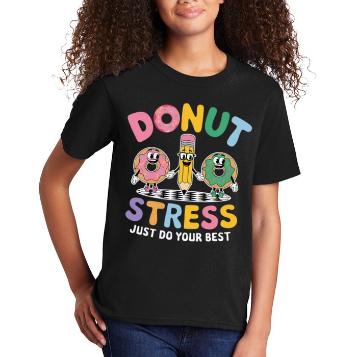 Groovy Donut Stress Just Do Your Best Testing Day Teachers Kids T-Shirt