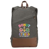 Groovy Donut Stress Just Do Your Best Testing Day Teachers Cotton Canvas Backpack