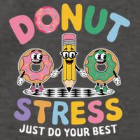Groovy Donut Stress Just Do Your Best Testing Day Teachers Vector Backpack
