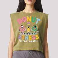 Groovy Donut Stress Just Do Your Best Testing Day Teachers Garment-Dyed Women's Muscle Tee